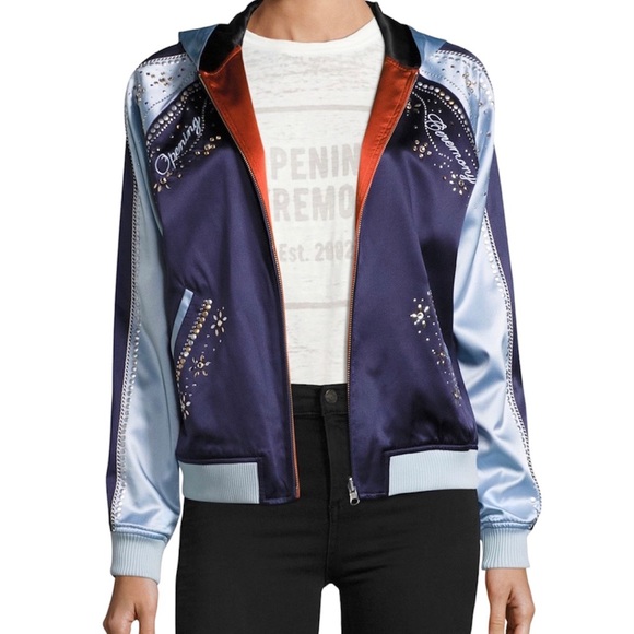 ❗️NWOT❗️OPENING CEREMONY 100% Silk “Love Stings” Embroidered Reversible … - Picture 5 of 16